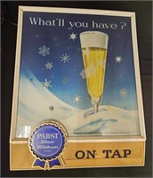 Vintage Pabst Blue Ribbon Motion Adv. Beer Sign