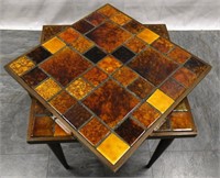 Mid Century Modern Mosaic Tile Side Tables