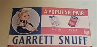 Paper Garrett Snuff sign 11 x 19.5"