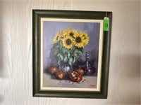 Sunflower painting.  33 x 28