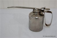 Vintage Plews Chrome Plated Pump Oil Can