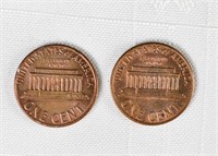 (2) 1976 US PENNIES NO D & D Denver Mint