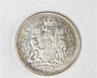 1966 - SILVER 50c CANADA  FIFTY CENT PIECE COIN