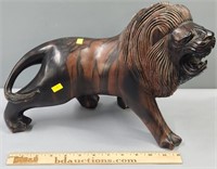 Lion Figure Carved Hardwood