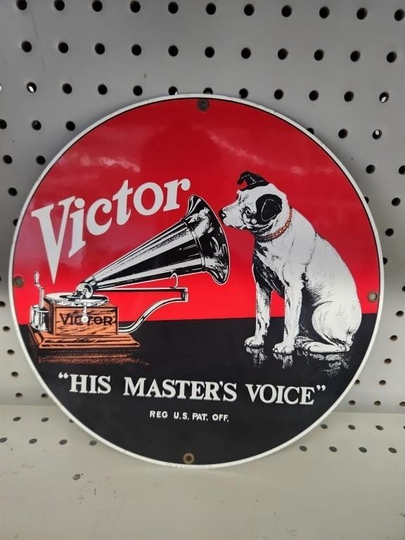 Porcelain Victor "His Masters Voice" Sign