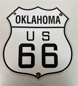 ANTIQUE PORCELAIN OKLAHOMA U.S. 66 SIGN