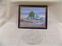 Vintage Mountain scene painting & Imperial plate