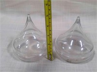 2 Vintage Hershey Kiss Candy Dishes w/ lids
