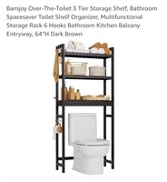 NEW 3 Tier Bamboo Over-The-Toilet Organizer, 64" H