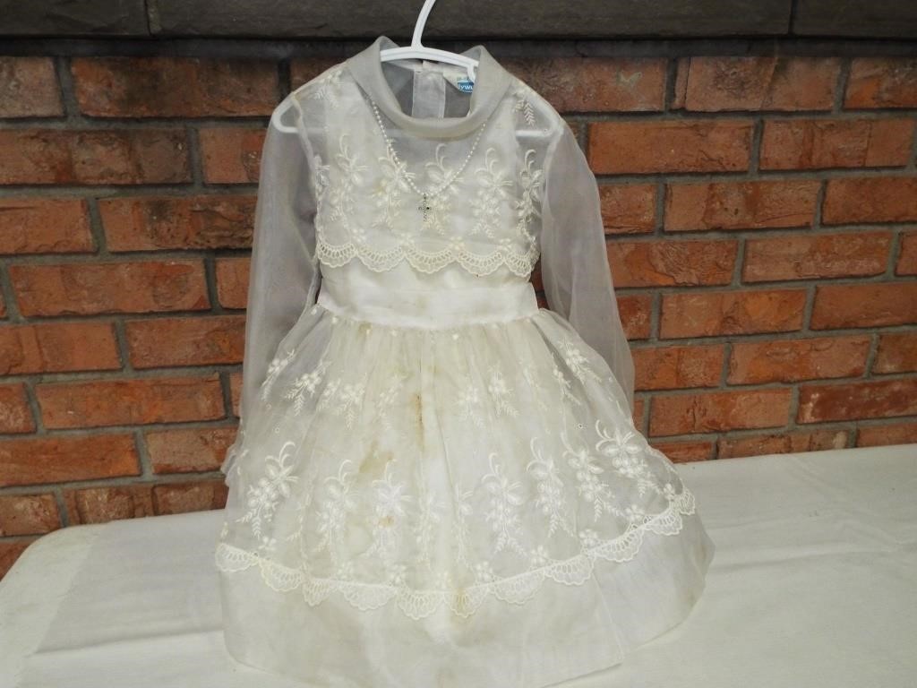 Vintage First Communion Dress. Stains/not