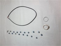 Pair of Sterling Rings & Necklaces w/Sterling
