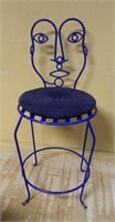 Picasso Styled Iron Bar Stool.