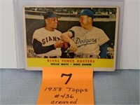 Mays-Snider 1958 Topps #436 (Creased)