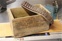 CIL wooden ammo box and ammo belt