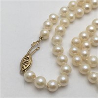 14k Gold Clasp & Pearl Necklace