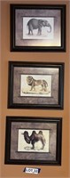 (3) African Animal Prints, Signed