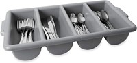 Simpli-Magic 4 Compartment Cutlery Bin, Gray
