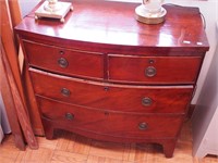 Antique bowfront mahogany  chest with two