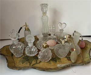 Collection of Vintage Glass Perfume Bottles
