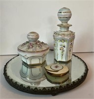 1940’s IRICE Perfume Bottle and Powder Jar Set