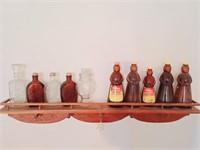 Mrs. Butterworths Collector Bottles, Wood Shelves