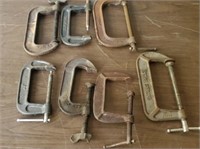 Box Lot of 7 C Clamps