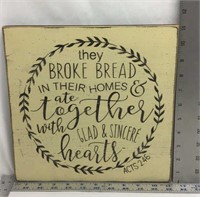 D2) BREAKING BREAD WALL SIGN