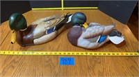 Ducks Unlimited duck decoys : one wood and one