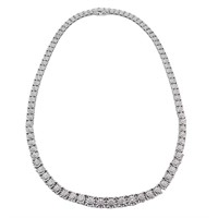 1/2 Carat Diamond Tennis Necklace Sterling Silver