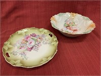 2 Unmatched porcelain, German center bowl with