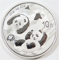 2022 CHINESE PANDA 1 OZ 999 FINE SILVER ROUND