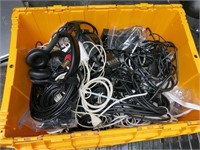 Tote of Assorted  Cords