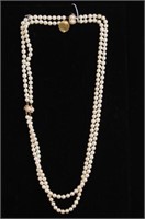 14kt Double Strand Pearl Necklace with bracelet