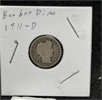 1911 D BARBER HEAD DIME