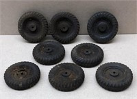 (8) Auburn rubber wheels, ONS