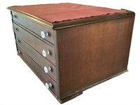 4 Drawer Wood Spool Cabinet