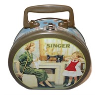 Singer sewing tin lunch pail