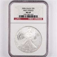 2006 Silver Eagle NGC MS69