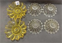 (4) Vintage Pressed Glass Candle Holder for