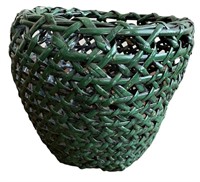 Green Wicker Style Planter Cover/ Basket