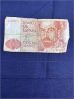 1980 Spanish paper note money