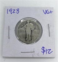 1928 Standing Liberty Silver Quarter Coin