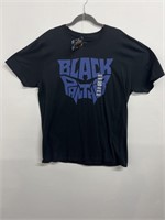 Black Panther Word Title Mask Black T-Shirt