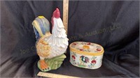 Rooster Cookie Jar & Covered Dish