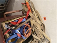 Various sizes and styles of straps and bungee