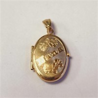 10K  1G Locket With Photo Compartment Pendant