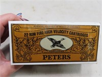 New 500ct PETERS .22cal HV LR Ammo