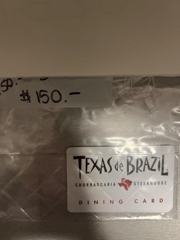 Texas De Brazil $50.00x 3 = $ 150.00