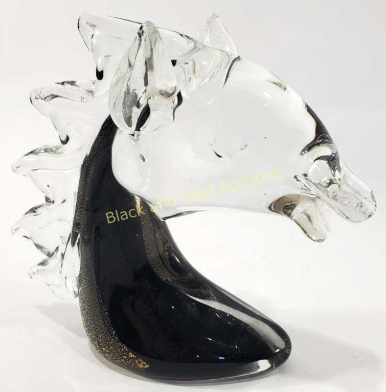Murano Style Glass Horse Head Art