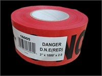 Barricade Tap Red, 3"W x 1000 ft Danger DNE